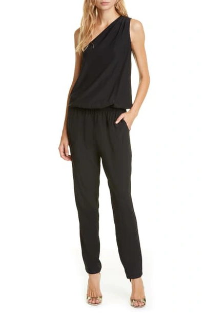 Shop Ramy Brook Lulu One-shoulder Jumpsuit In Black