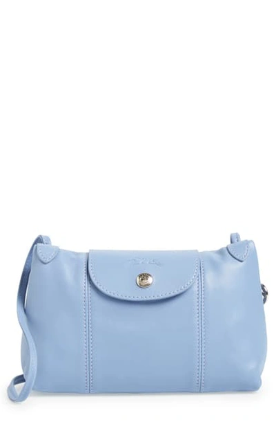 Longchamp Blue Mist Le Pliage Leather Backpack