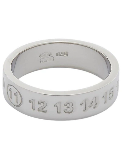 Shop Maison Margiela Polished Numbers Ring In Silver