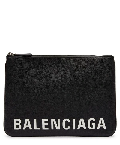Shop Balenciaga Ville Pouch In Black