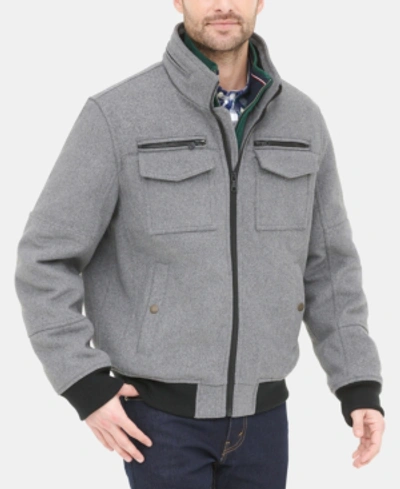 Tommy Hilfiger Men's Wool Blend Bomber Jacket, Created For Macy's In  Charcoal Grey | ModeSens
