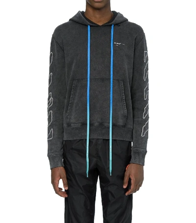 Shop Off-white Abstract Arrows Slim Hoodie In Black White