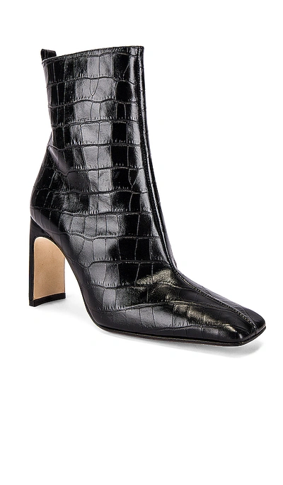 Shop Miista Marcelle Bootie In Black Croc