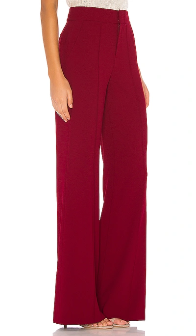 Shop Alice And Olivia Dylan High Waist Wide Leg Pant In Bordeaux