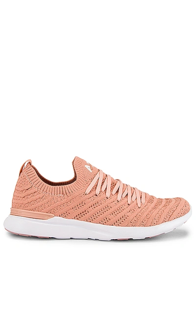 Shop Apl Athletic Propulsion Labs Techloom Wave Sneaker In Simply Rose & White