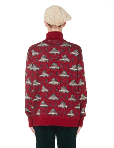 Shop Undercover Valentino Edition Ufo Turtleneck Sweater In Red