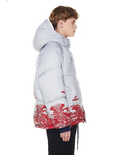 Shop Undercover Valentino Edition Printed Puffer Jacket In White