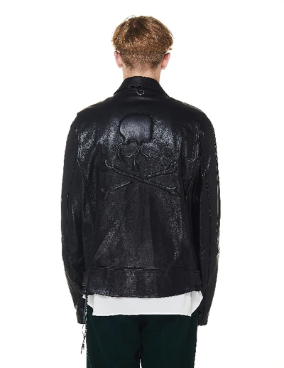 Shop Mastermind Japan Mastermind World Black Leather Skull Biker Jacket