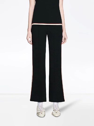 Shop Gucci Bootcut Trousers In Black