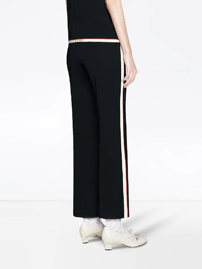 Shop Gucci Bootcut Trousers In Black