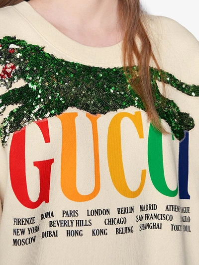 Shop Gucci Printed Sweatshirt In White