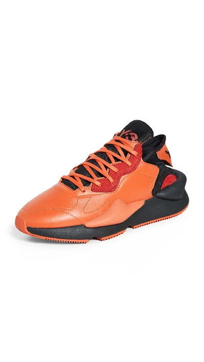 Shop Y-3 Kaiwa Sneakers In Orange/black