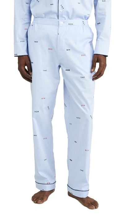 Shop Sleepy Jones Marcel Pajama Pants In Oxford Blue
