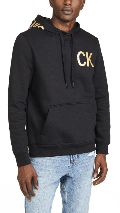 Black and gold online calvin klein hoodie