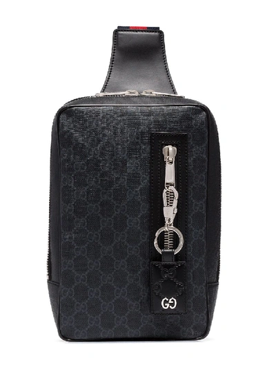 Shop Gucci Logoed Backpack Keychain In Black