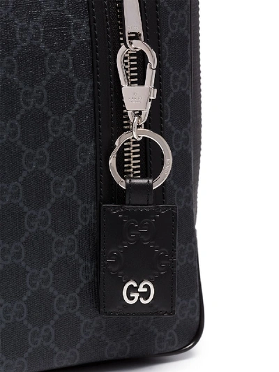 Shop Gucci Logoed Backpack Keychain In Black
