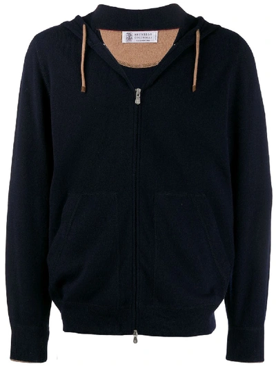 Shop Brunello Cucinelli Hooded Sweatshirt In Blue