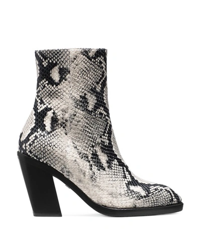 Shop Stuart Weitzman Wynter In Black And White Python Printed Leather