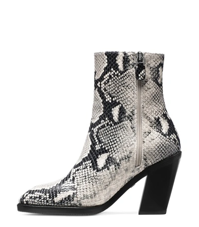 Shop Stuart Weitzman Wynter In Black And White Python Printed Leather