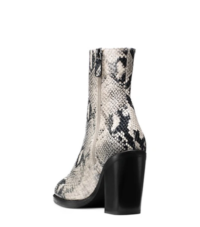 Shop Stuart Weitzman Wynter In Black And White Python Printed Leather