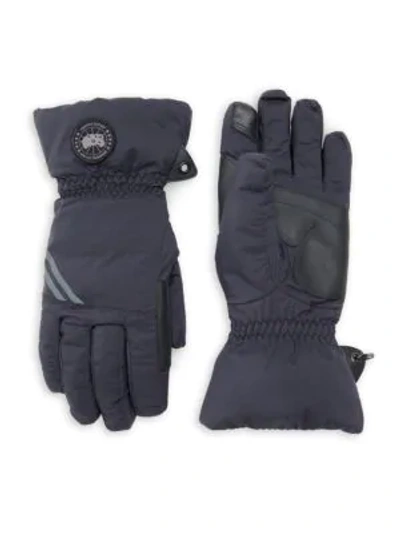 Shop Canada Goose Hybridge Touch-screen Down-fill Gloves In Black
