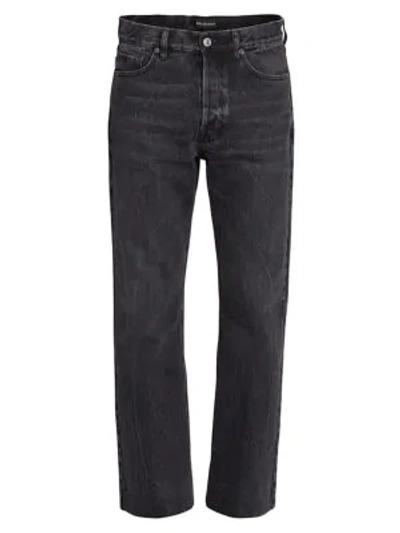 Shop Balenciaga Cropped Streaky Jeans In Streaky Black