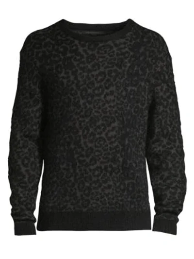 Shop John Varvatos Boulder Leopard Jacquard Sweater In Black