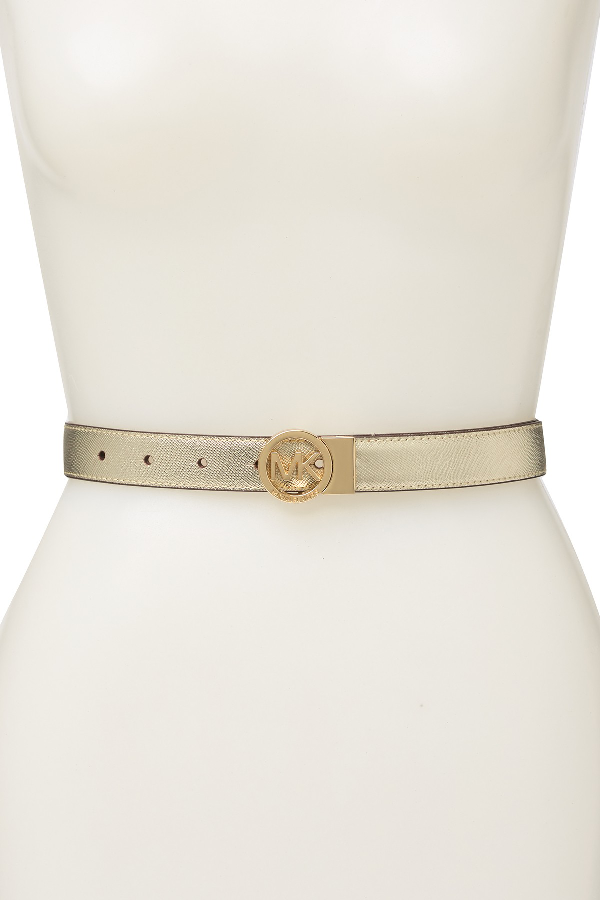 michael kors logo plaque belt