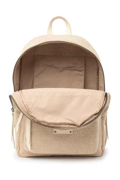 Shop Frye Ivy Leather Trimmed Backpack In Off White