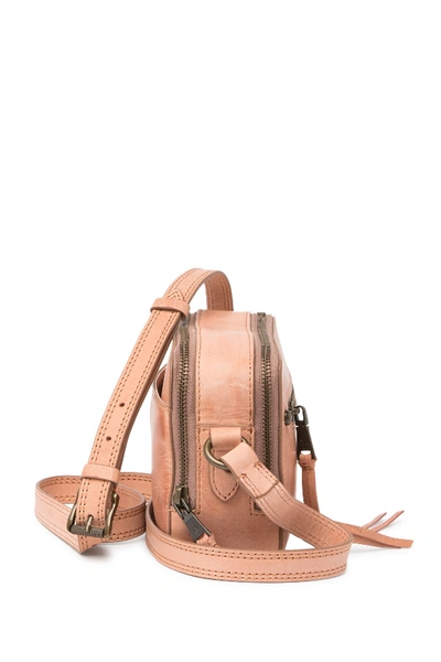 Shop Frye Leather Zip Camera Bag In Dusty Rose