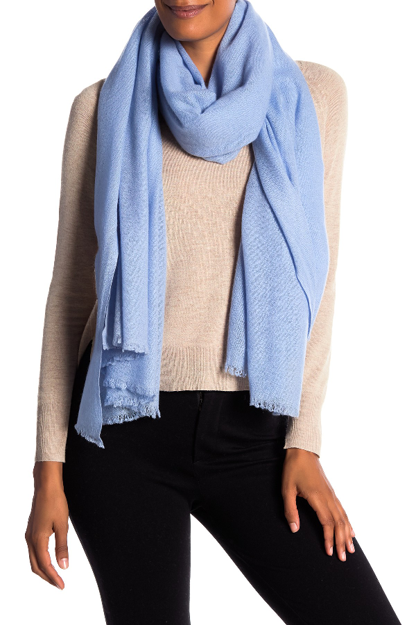 powder blue cashmere scarf