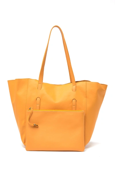 Shop Sam Edelman Isabella Leather Tote In Amber Yellow