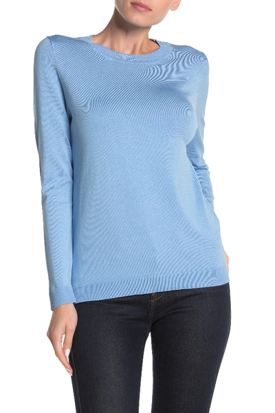 Shop 525 America Crew Neck Knit Pullover In Tranquil Blue