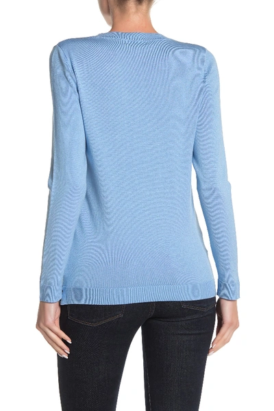 Shop 525 America Crew Neck Knit Pullover In Tranquil Blue