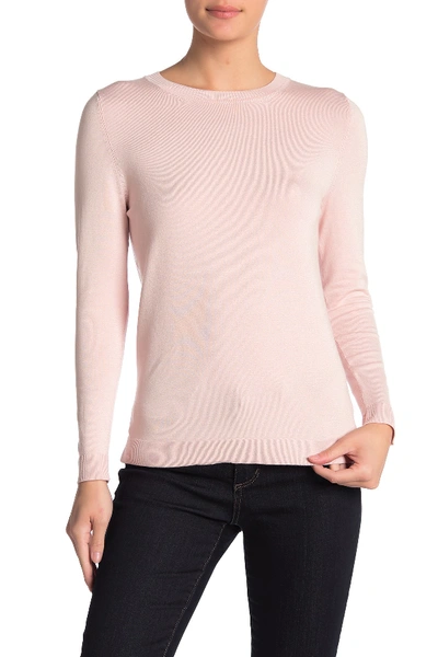 Shop 525 America Crew Neck Knit Pullover In Powder Pink