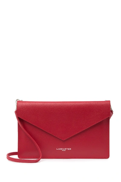 Shop Lancaster Element Saffiano Leather Clutch In Rouge