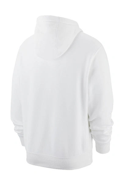 Shop Nike Club Fleece Drawstring Hoodie In White/black
