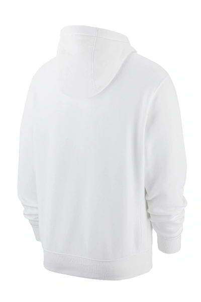 white nike club fleece hoodie