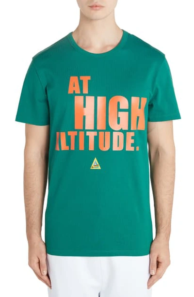 Shop Moncler At High Altitude Graphic T-shirt In Forest Green
