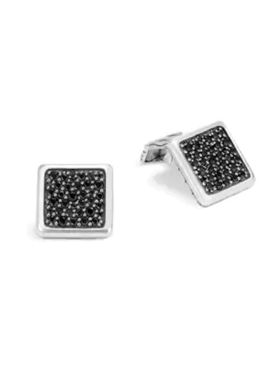 Shop John Hardy Sterling Silver & Black Sapphire Pav&eacute; Stud Cufflinks