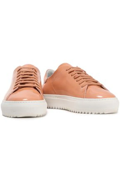 Shop Axel Arigato Woman Patent-leather Sneakers Peach In Neutral