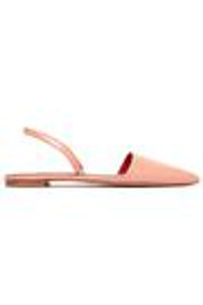 Shop Diane Von Furstenberg Koko Glossed-leather Slingback Point-toe Flats In Peach
