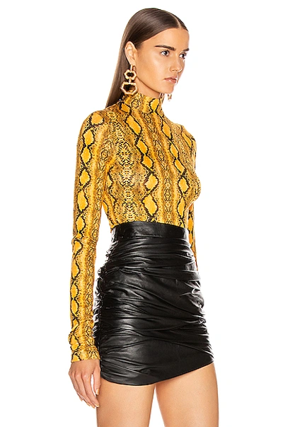 Shop Andamane Beth Turtleneck Top In Animal Print,yellow In Yellow Snake