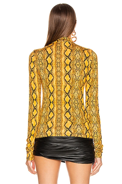 Shop Andamane Beth Turtleneck Top In Animal Print,yellow In Yellow Snake