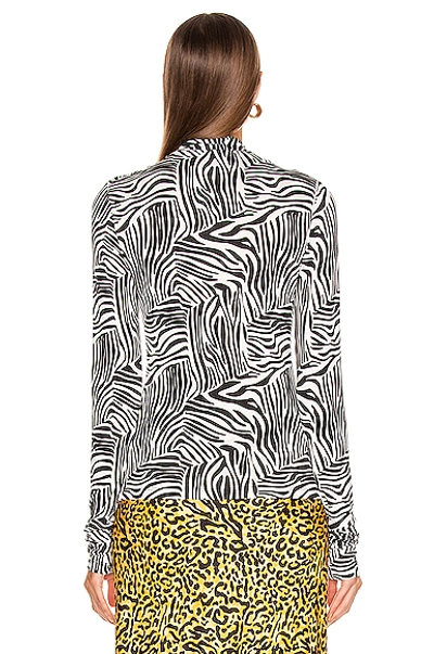 Shop Andamane Beth Turtleneck Top In Animal Print,black,white In White Zebra