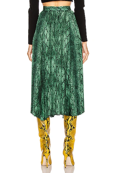 Shop Andamane Bella Midi Skirt In Green Zebra