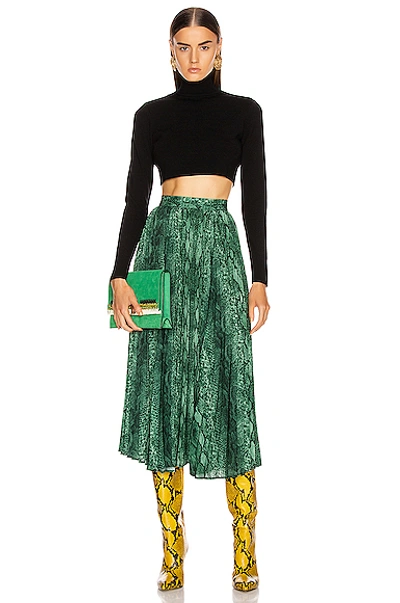 Shop Andamane Bella Midi Skirt In Green Zebra