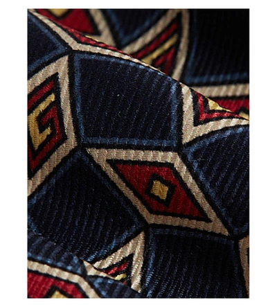 Shop Gucci Geometric Pattern Silk Tie In Blue