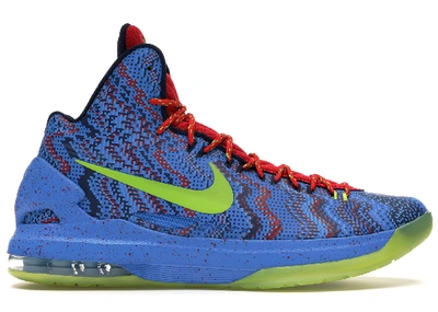 Pre-owned Nike  Kd 5 Christmas In Hyper Blue/atomic Green-photo Blue-challenge Red