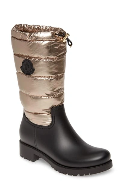 Shop Moncler Ginette Puffer Boot In Gold